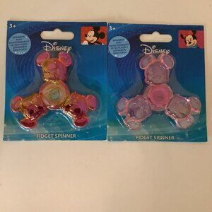 Disney Mickey & Minnie 3 Inches Each Fidget Spinner New In Package